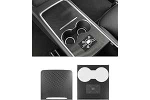 KKTR-CAR Center Console Wrap para Tesla Model Y Model 3, cubierta de consola de fibra de carbono auténtica panel decoración interior para Tesla Model Y Model 3 accesorios (mate)