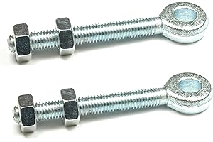 Wyre Direct 2 Adjustable Gate Hinges Eye Bolts 12mm X 150mm Long 6" Pair M12 Galvanised
