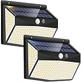 DAXGD Luce Solare LED Esterno 318 LED, [2 Pezzi] Luci Solari Esterno IP65 Impermeabile, Rilevatore di Movimento faretti solar