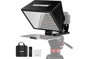 NEEWER Básico X12B Teleprompter Aleación Aluminio Elevable 12" para iPad Tableta Teléfono Cámara DSLR sin Ensamblaje APP Control Remoto Compatible con iOS Android, para Live Streaming Enseñanza Línea