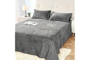 ‎DUJUIKE DUJUIKE wasserdichte Bettdecke, Samt Wasserdichter Lakenbezug, 100% Wasserdichter und Atmungsaktiver Kindermatratzenschoner, Leiser Matratzenbezug, Super Weich und Bequem (Grau, 230 x 300cm)