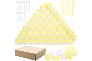 WUERQIE 100 Stück Döschen,5ml Leerdose Mini klarer Tiegel Probe Transparentes Cremeglas Kosmetikflaschenbehälter mit Schraubverschluss Reiseset,Verwendet für Lippenbalsam,Lotion
