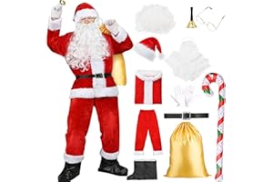 Amycute Santa Claus Costume Men Luxury Santa Suit Adults Santa Fancy Dress Christmas Outfit Plus Sized