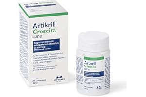 NBF Lanes | Artikrill Crescita Cane, 90 Perle Appetibili, Supporta il Normale Sviluppo Osteo-Muscolare del Cucciolo di Taglia Grande e Gigante durante lo Svezzamento e l’Accrescimento