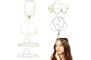 Hoshisea 6 Stück Kopfkette mit Anhänger - Goldene Schmuckaccessoires für Damen und Mädchen
