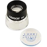 Carson Optical LumiLoupe - Lente di ingrandimento x10 con griglia di misurazione a inserimento (LL-20)