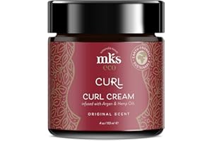 ‎EARTHLY BODY MKS Eco Curl, Original-Duft - 113 g - Curl Cream - definiert Locken, beseitigt Frizz und fliegende Haare - Jojoba-, Hanfsamen- und marokkanisches Arganöl - Vegan & Cruelty Free