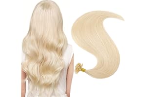 UK FASHION SHOP UK-Fashion-Shop Extension Capelli Veri Cheratine 50 Ciocche, Naturali Remy Umani Extensions 50 Grammo 50cm, Biondo Platino #60