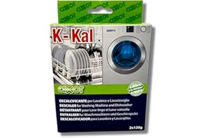 PULIX K-KAL AXOR Decalcificante Per Lavatrice e Lavastoviglie, Polvere, Inodore, 2x120g, Made In Italy