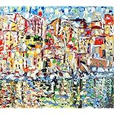 Ölgemälde auf Leinwand, moderne abstrakte Kunst, ursprünglich signiert, modernes Design, Malerei, moderne Gemälde Öl auf Leinwand, Malerei, einzigartig, abstrakt, handgemalt -fronte mare 80x90 cm-