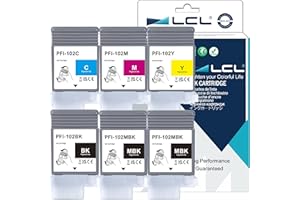 LCL Kompatybilny wkład atramentowy PFI102 PFI-102 PFI-102MBK PFI-102BK PFI-102C PFI-102M PFI-102Y 0894B001 0895B001 0896B001 0897B001 0898B001 0898B001 01 13 - 0Pigment 0 ml (6 szt. 2 MBK+KCMY zamiennik do Canon IPF500