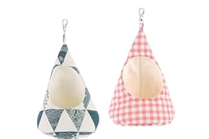 DBTW Winter Warm Hanging Birds Nests - 2 Pieces Plush Hanging Birds Nest, Conical Peg Bag for Storage, Hang Bird Nest, Washable Conical Peg Holder for Hamster Parrot Macaw Budgies Cockatiels