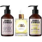 BALI CURLS Repair & Define Trio - Curl Defining Gel 150ml, Hydrating Curl Cream 150ml & Bonding Oil 30ml