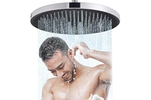 JINYOMFLY Grande Soffione per Doccia, 30cm Soffione Doccia a Pioggia Grande, Cipolla per Doccia Grande Alta Pressione