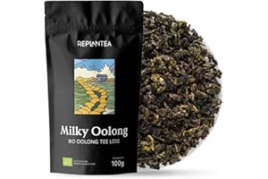 ‎REPLANTEA CUIDAMOS TU NATURALEZA Bio Milky Oolong Tee lose 100g | Premium Milch Oolong Tee | Cremig-süße Milchnoten | Edle Spezialität aus Taiwan | Mehrfach Aufgießbar