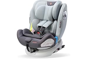 globalkids 360 Swivel Baby Car Seats - Group 0+1/2/3(0-36 kg) for 0-12 Years with ISOFIX Child Car Seats, Grey
