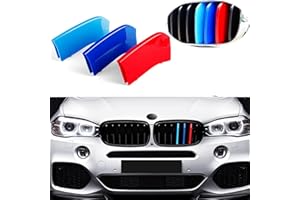 Goodream Garnitures de calandre compatibles avec BMW 2014-2018 F15 X5 et 2015-2016 F16 X6 (ne convient pas aux grilles de calandre central 2017 X6) (7 faisceaux)