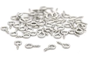 NaturSchatulle Schraubösen Schraubhaken 8x4mm Ringschrauben I 50 Stück Edelstahl Augenschrauben Ösenstifte Basteln Schmuckherstellung