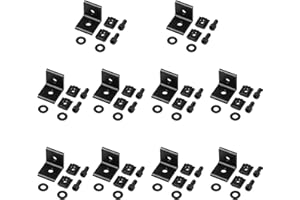 EYPINS 10 x kątowniki mocujące czarne 3030 seria 30 x 30 x 26 mm do profilu rowkowego 8 mm, profil aluminiowy narożny, złączka narożna, nakrętki, podkładki mocujące M6 x 12 mm