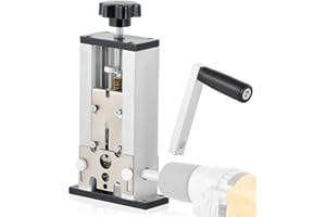 CREWORKS Spelacavi Manuale da 1.5-25 mm con 2 Piastre di Fori Macchina Spelafili Manuale Alimentata a Manovella o Trapano Sguainacavi per Recupero Rame