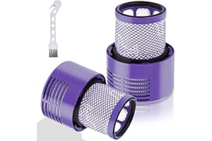 TOPALL Filtre pour Dyson V10,Filtre Aspirateur pour Dyson SV12,Accessoires pour Dyson Cyclone V10 Animal/V10 Absolute/V10 Motorhead/V10 Total Clean/SV12,Pièce pour Aspirateur #969082-01(2 Paquets)