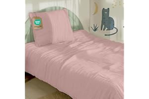 Dreamzie Kinderbettwäsche 135x200 cm + Kissenbezug 80x80 - Musselin Bettwäsche aus 100% Baumwolle, Oeko-TEX Zertifiziert, atmungsaktiv & hautfreundlich - Rosa