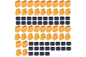 HUAZIZ 20 Paires XT60H Gaine Connecteur Connecteur pour Modèle RC et Plus (20 pcs XT60H Connecteur Mâle + 20 pcs XT60H Connecteur Femelle)