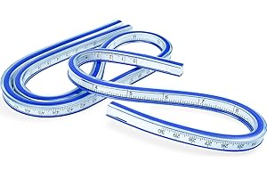 SANTOO 2 Stück Flexibles Kurvenlineal Maß Werkzeug 30CM + 60CM für Zeichnen Mal Grafiken Kleiderdesign Maß Werkzeug