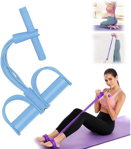 Bandes De Résistance Musculation 4 Tubes Avec Pédale - Élastique Fitness Maison - Pour Abdos, Bras, Jambes