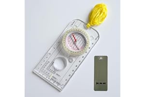 RLXMARTD Kompass Kinder mit Justierbarer Deklination, Lupe, Lineal und Pfeifen.Compass,Multifunktionaler Orientierungslauf Kompass Outdoor für Kartenlesen, Navigation, Wandern, Abenteuer