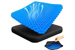 TOGETDREAM Poduszka żelowa, gruba żelowa poduszka do siedzenia Poduszka na krzesło biurowe z powłoką antypoślizgową pomaga złagodzić zmęczenie Konstrukcja plastra miodu Elastyczna poduszka żelowa do samochodu,