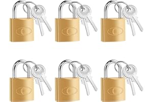 MengQiLe Lucchetto con Chiave, 6 Pezzi Mini Lucchetti per Valigie, Lucchetto Armadietto per Borse Scolastiche, Valigie, Zaini, Cassetto, Armadietti, Cassette Degli Attrezzi