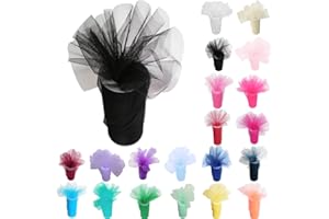 Time to Sparkle 6 Inchs x 25yards/75FT Tulle Roll Spool Tutu Party Birthday Wraping Crafts Bridal Bow Skirt Wedding Decor, Black