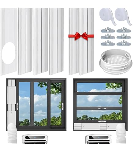 Kit de fenêtre pour climatiseur portable - NEUFU - 3PCS - PVC - Blanc