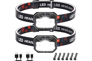 MLIAIMCE Stirnlampe LED Wiederaufladbar, 2 Stück 2000 Lumens Superhell Sensor Stirnlampe 11 Modi Kopflampe,IPX4 Wasserdicht L