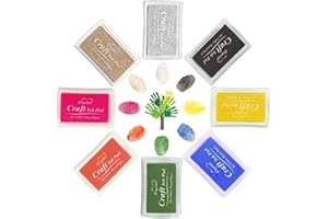 NO Guanyj 8 Couleurs Coussins Encreurs Couleurs Tampon Encreur Non-Toxique Tampons Encreur Encre Tampon Créatifs Enfants Artisanat pour Peinture au Doigt Scrapbooking Bon Cadeau pour Les Enfants