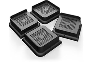 MXMZHXU Möbelerhöhung 5 cm, L-Form Betterhöhung, Heavy Duty Unterstützung bis 6000lbs, Übergroße Bett Lifts für Bett, Couches, Tische, Sofa, Schreibtische (Schwarz, 5cm-4Stück)