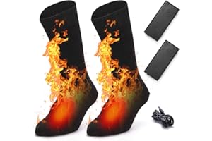 MUPKVY Heated Socks, Electric Heated Socks for Men Women, Winter Warm Cotton Socks Washable Heated Socks for Outdoor Sports, Camping, Fishing, Cycling, Motorcycling, Skating and Skiing