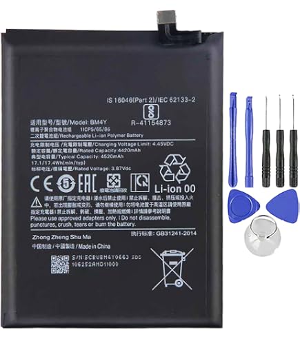 ERYNK BM4Y Batteria di ricambio per Xiaomi Poco F3 & Redmi K40 & Redmi K40 Pro & Redmi K40 Pro con kit di attrezzi