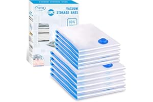 TXVQ Sacchetti Sottovuoto Vestiti, 10 Pezzi Buste Sottovuoto Vestiti 5 Medi 70x50cm + 5 Piccoli 60x40cm, Sacchi Sottovuoto Piumoni per Coperte, Piumino, Cuscini, Trapunte, Viaggi