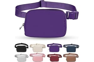 Belt Bag for Women Dupes, Bomvabe Fashion Crossbody Lulu Waist Pack Lemen Bag with Adjustable Strap, Everywhere Belt Bag for Travel Outdoors Running Hiking(Purple)