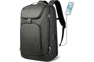 HEROIC KNIGHT Mochila de Negocios Ordenador Portátil Laptop 17,3 Pulgadas Grande para Hombre con Puerto USB Resistante al Agua Ultraligero Antirrobo Oficina Trabajo Viaje 30L (Verde)