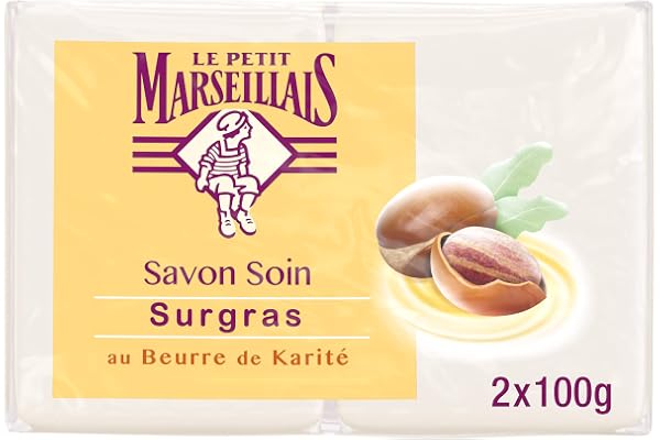 Le Petit Marseillais Set de 2 Savons Soin Surgras Beurre Karité 100 g