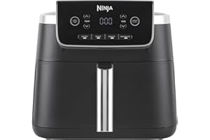 Ninja Air Fryer PRO Friteuse 4,7L, 1 tiroir, 4-en-1, sans huile, rôtir, réchauffer, déshydrater, cuire 1 à 2 portions, à partir de produits surgelés, tiroir, panier antiadhésifs, 2 000 W, Noir AF140EU