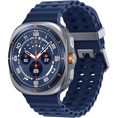 Samsung Galaxy Watch Ultra Smartwatch - 2025 Version, 47mm, Titanium Blue, LTE (CAD Version & Warranty) - Durable Titanium Casing, Cushion Design, Quick Button, AI-Powered Health Monitoring