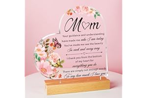 BUIOATA Mothers Day Gifts for Mum - Mothers Day Gifts for Mum Acrylic Plaque Engraved with Touching Words, Birthday Gifts for Mum from Daughter/Son for Her Birthday Christmas Thanksgiving Day.