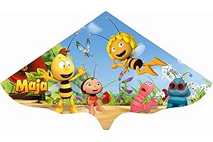 GÜNTHER FLUGSPIELE Paul Günther 1197 - Cometa Infantil con Motivo de Maya la Abeja, Cometa de un Hilo Fabricada en Robusta lámina de PE para niños a Partir de 4 años con Mango Enrollable y Cuerda, Aprox. 115 x 63 cm