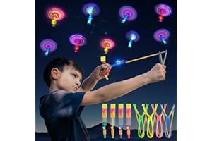 PQETBV 15 Stück Fliegendes Spielzeug Party Set, Hubschrauber Schleuder Spielzeug, Helikopter Fliegen Spielzeug, Springendes Spielzeug für Kinder, Party Favors für Kinder 4-12