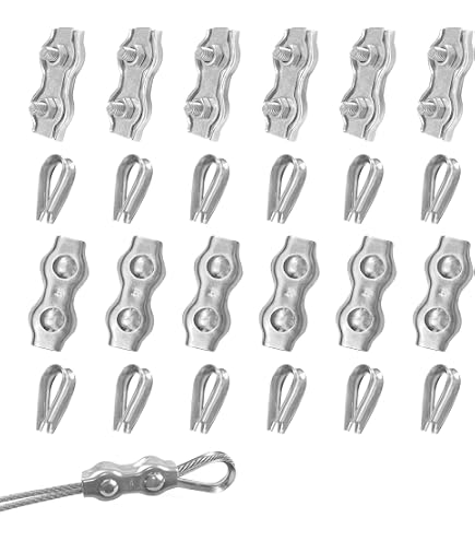 20 Morsetti Per Fune In Acciaio Inossidabile 304: Clip Doppio Lato Per Cavi E Corde - Pack Da 20 (M2) - 2