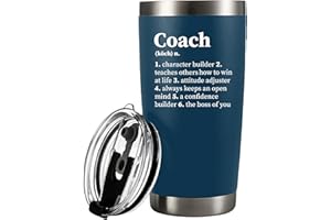 Panvola 'Coach Noun Definition ' Navy Coach Gifts Sports Team Manager Office Boss Apprezzamento Inspirational Bicchiere vuoto in acciaio inossidabile con coperchio rimovibile Bicchieri (20 oz)
